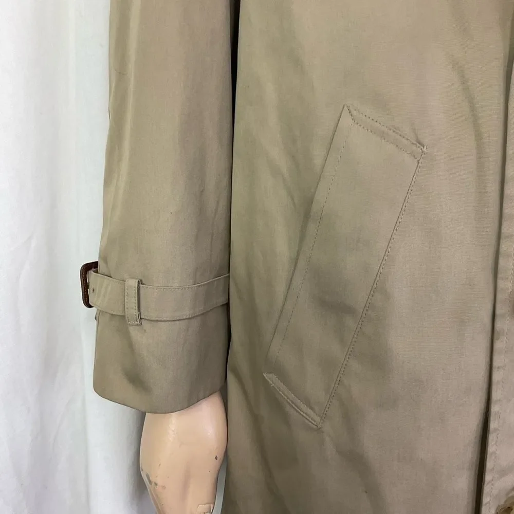 Brooks Brothers Men’s Beige Double Breasted Belted Trench Coat 38R